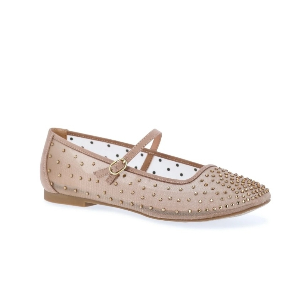 Time and Tru Tan Studded Flats